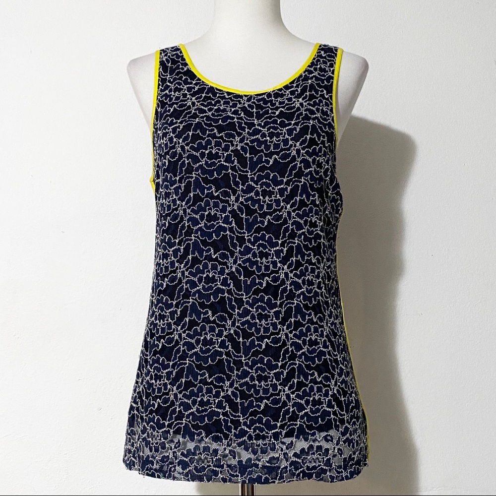 BANANA REPUBLIC Blue Lace Blouse - Picture 2 of 6